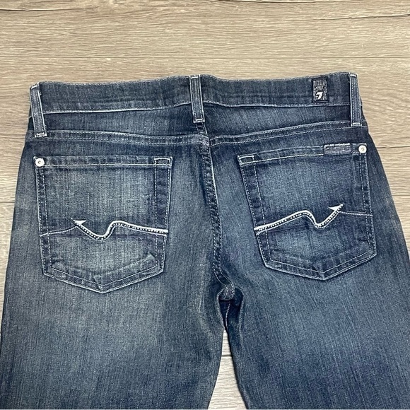 7 For All Mankind Womens Roxanne Rhinestone Bling Pockets Jean Medium Wash Sz 27 - Picture 7 of 10